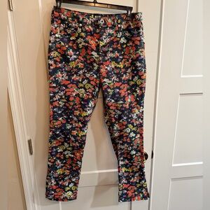 Anthropologie Multicolor Floral Flare Jeans